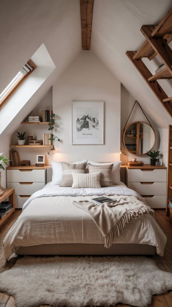 How to Make a Tiny Bedroom in the Attic Feel Bigger
