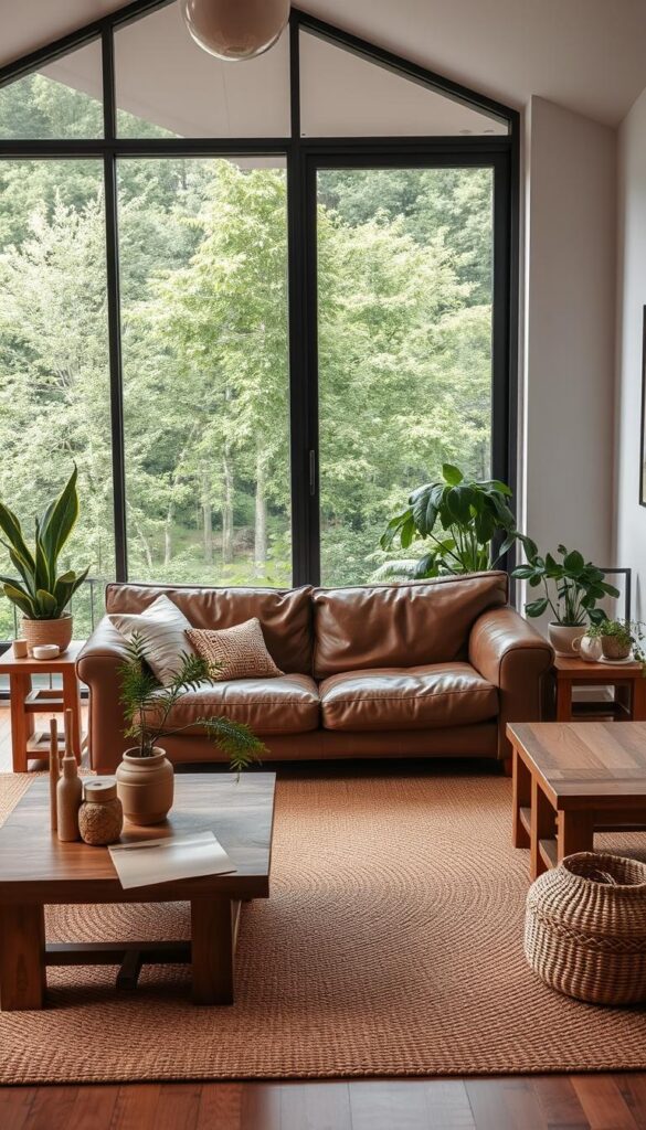 brown furniture with natural elements